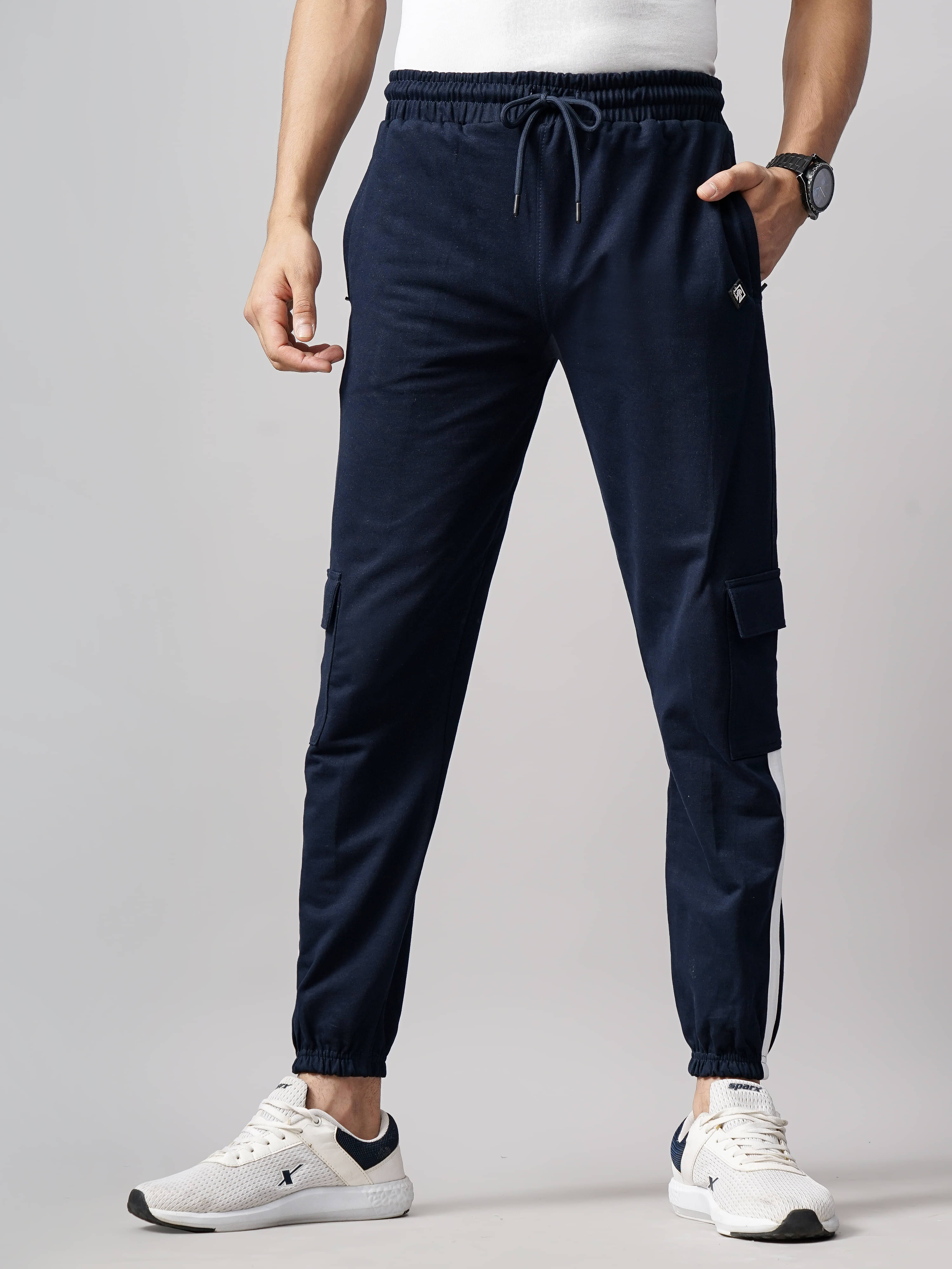     			Paul Street Regular Flat Men's Joggers - Navy Blue ( Pack of 1 )