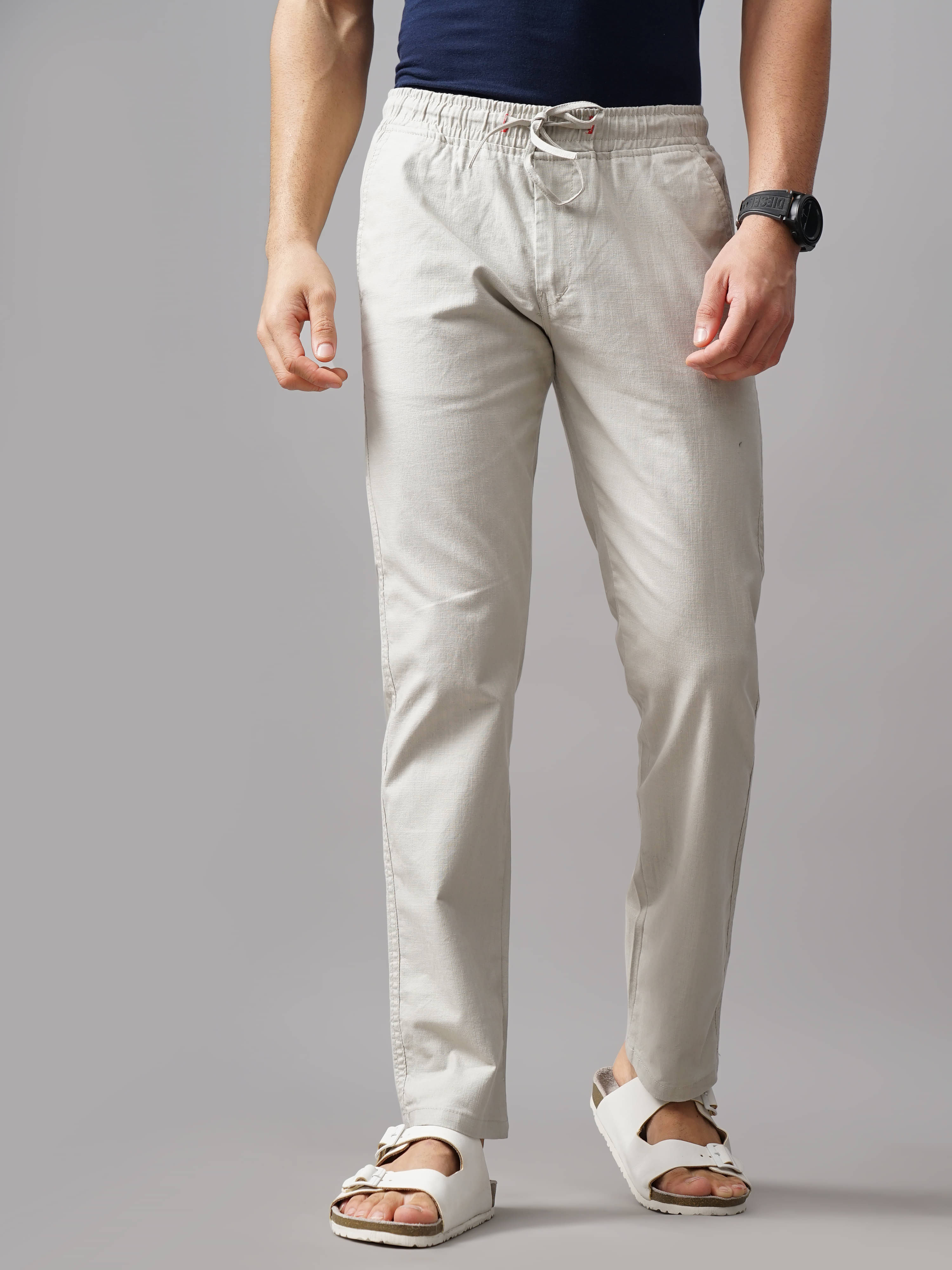     			Paul Street Regular Flat Men's Chinos - Grey ( Pack of 1 )