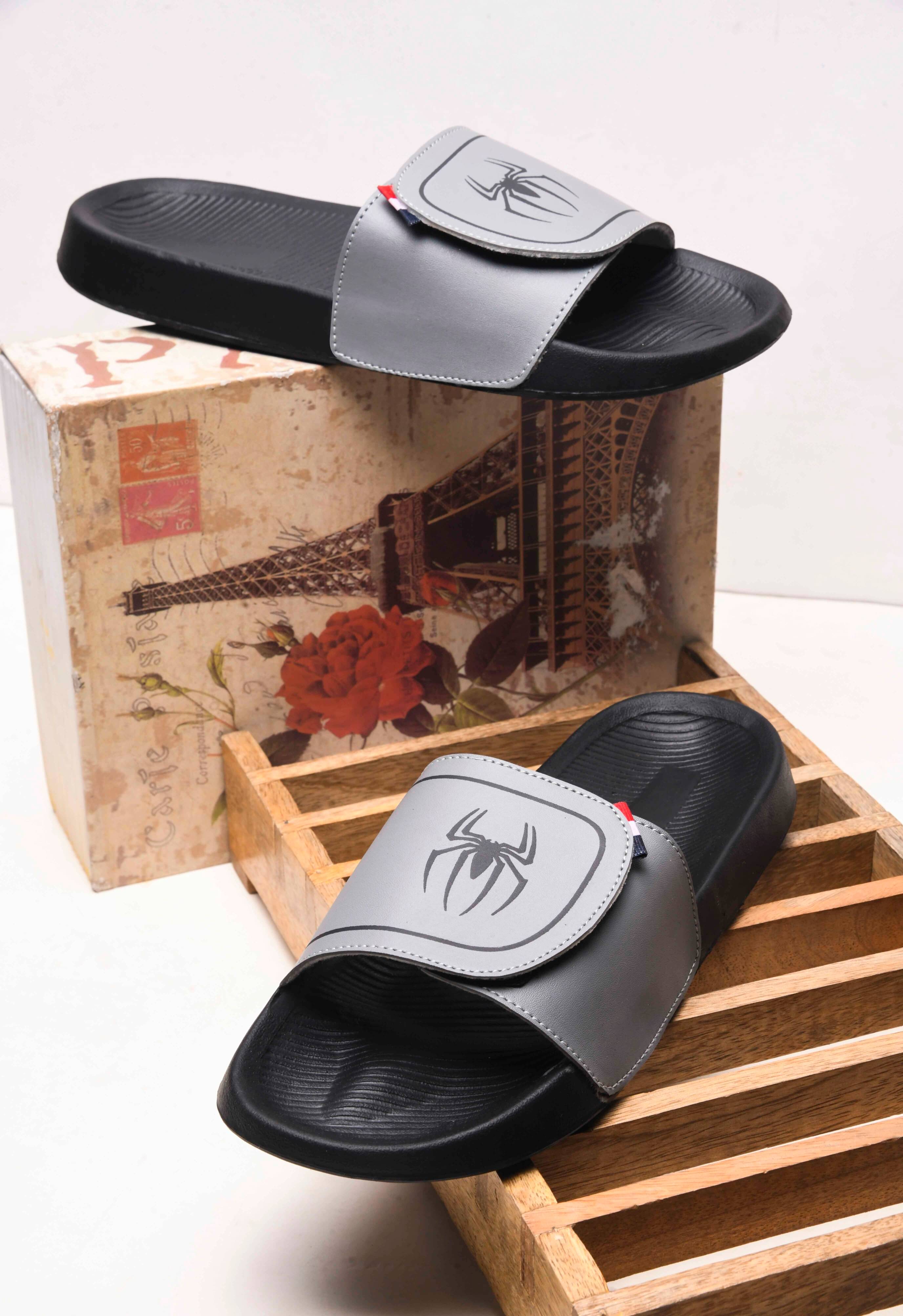     			Q tick Grey Men's Slide Flip Flop
