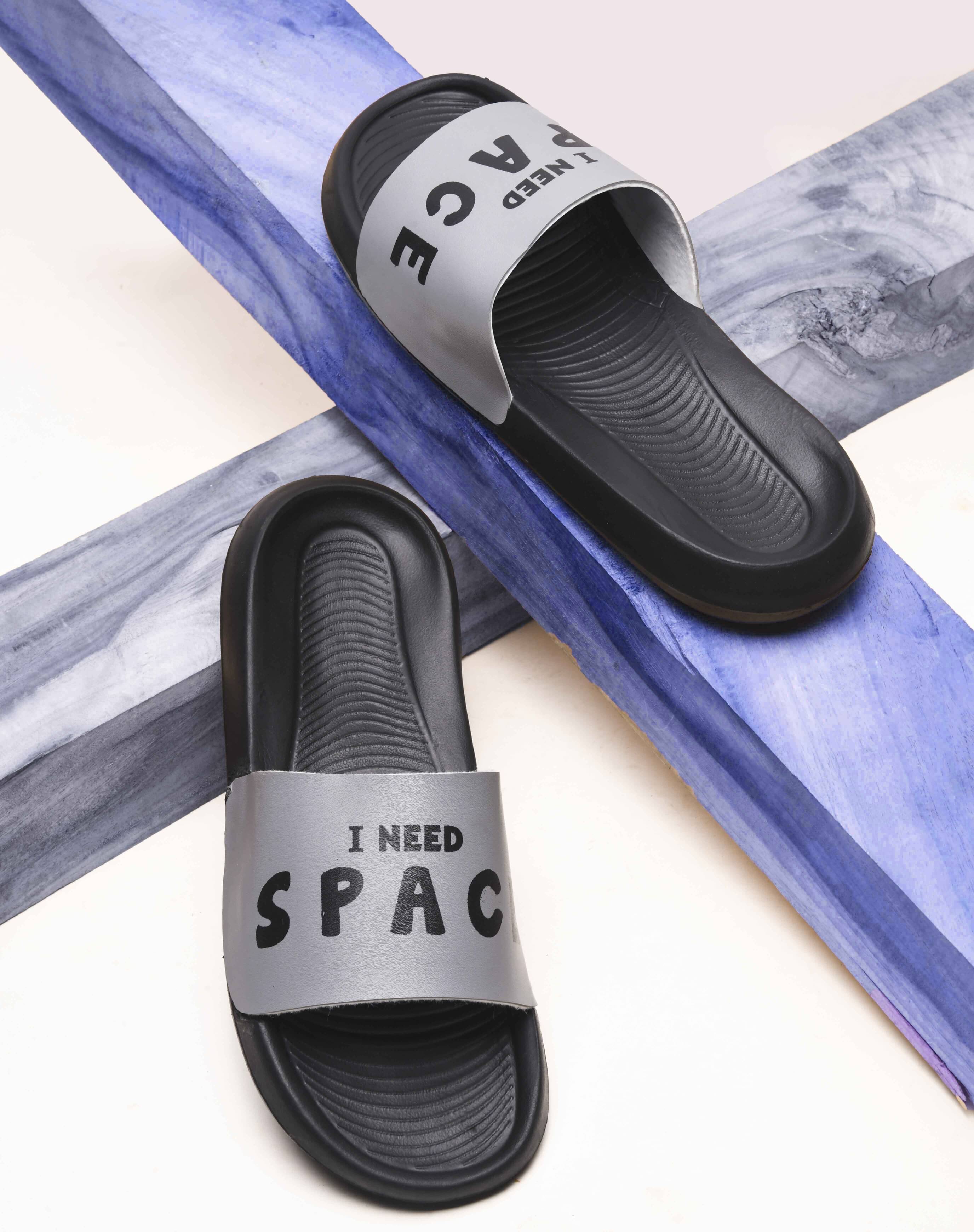     			Q tick Grey Men's Slide Flip Flop