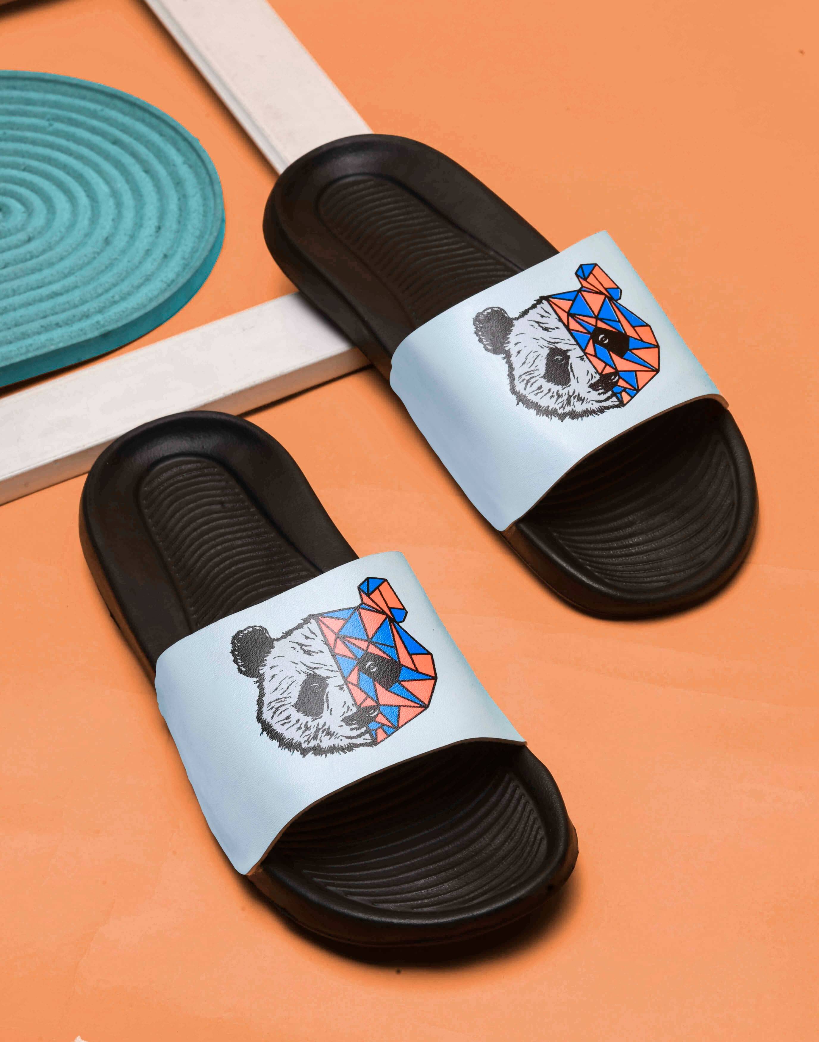     			Q tick Light Blue Men's Slide Flip Flop