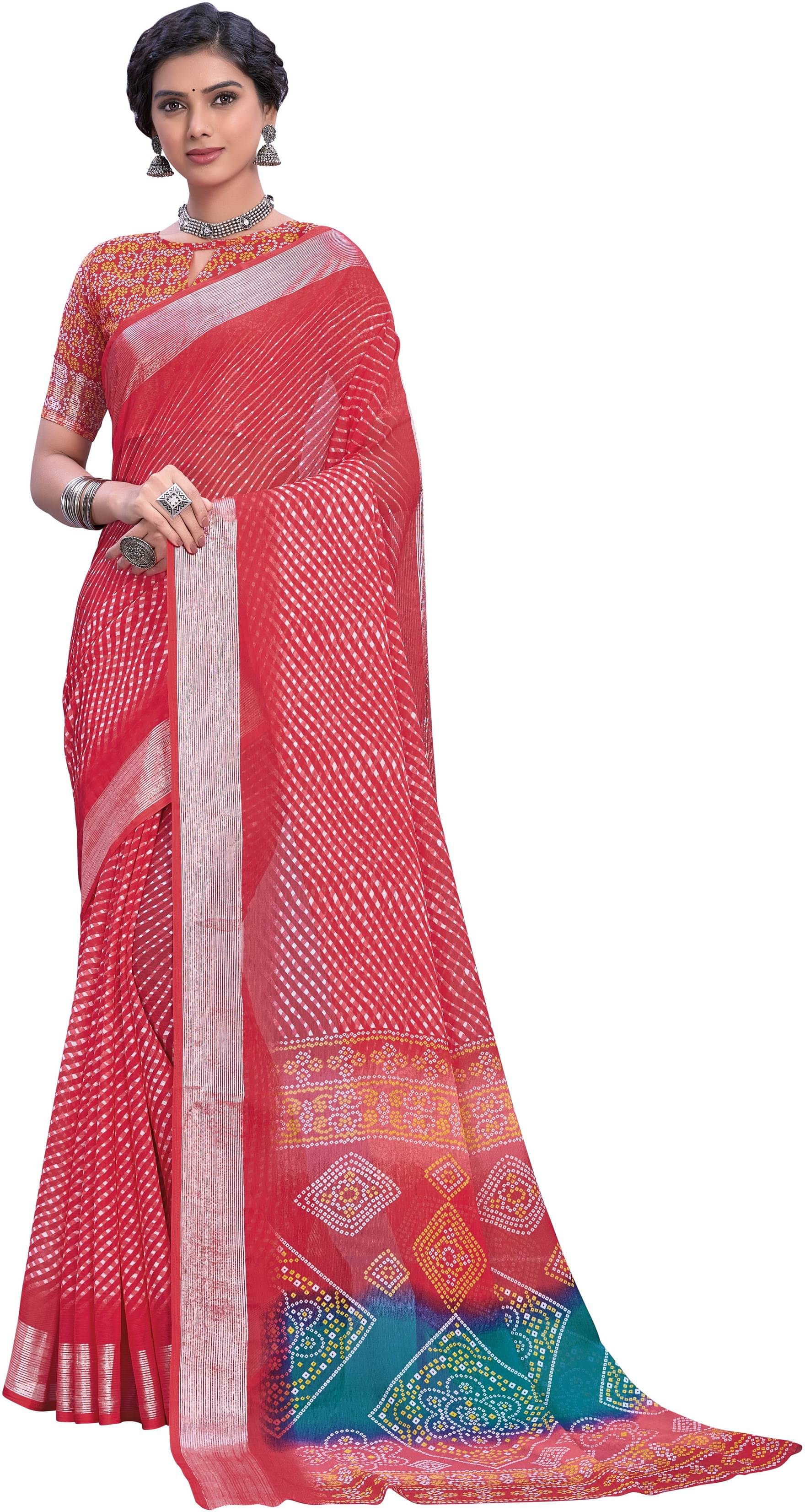 Sariya Viscose Printed Saree With Unstitched Blouse Piece ( Pink ) Sariya Viscose Printed Saree With Unstitched Blouse Piece ( Pink )