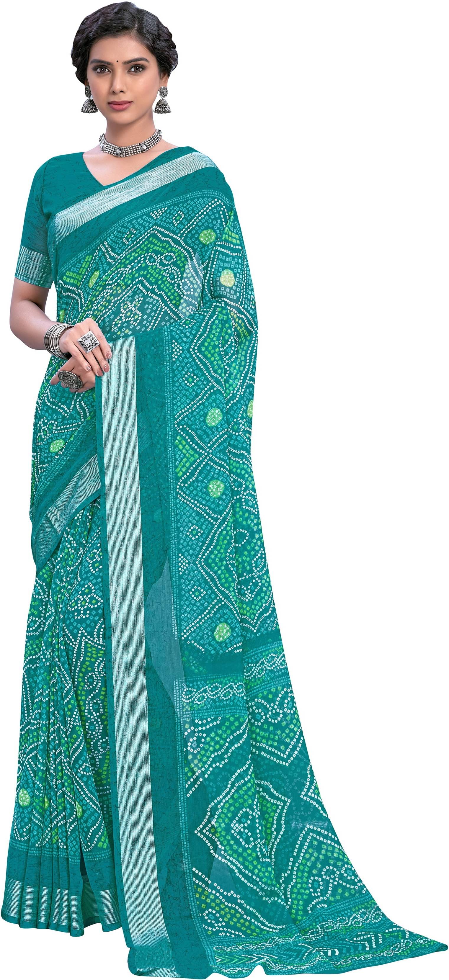 Sariya Viscose Printed Saree With Unstitched Blouse Piece ( Blue ) Sariya Viscose Printed Saree With Unstitched Blouse Piece ( Blue )