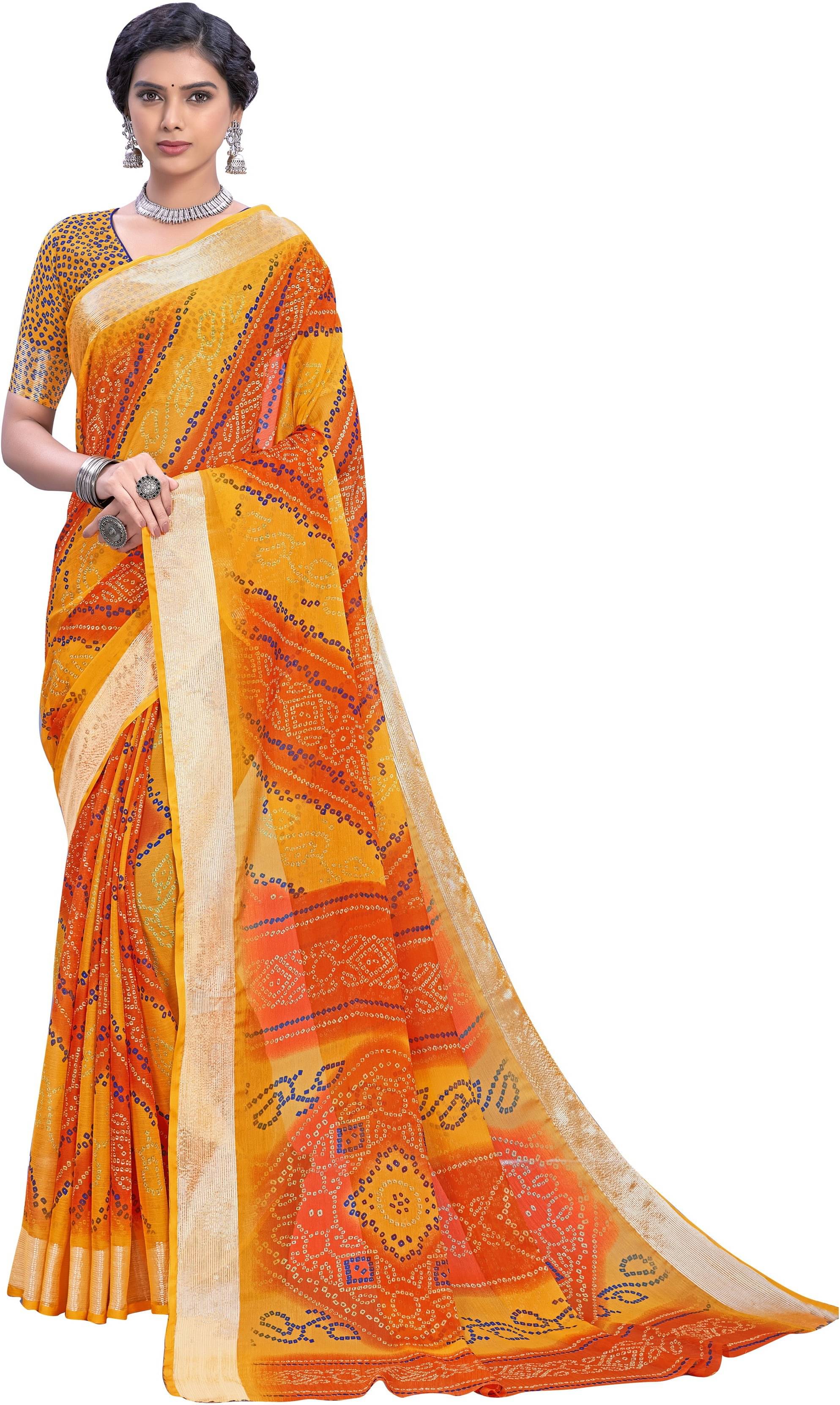 Sariya Viscose Printed Saree With Unstitched Blouse Piece ( Yellow ) Sariya Viscose Printed Saree With Unstitched Blouse Piece ( Yellow )