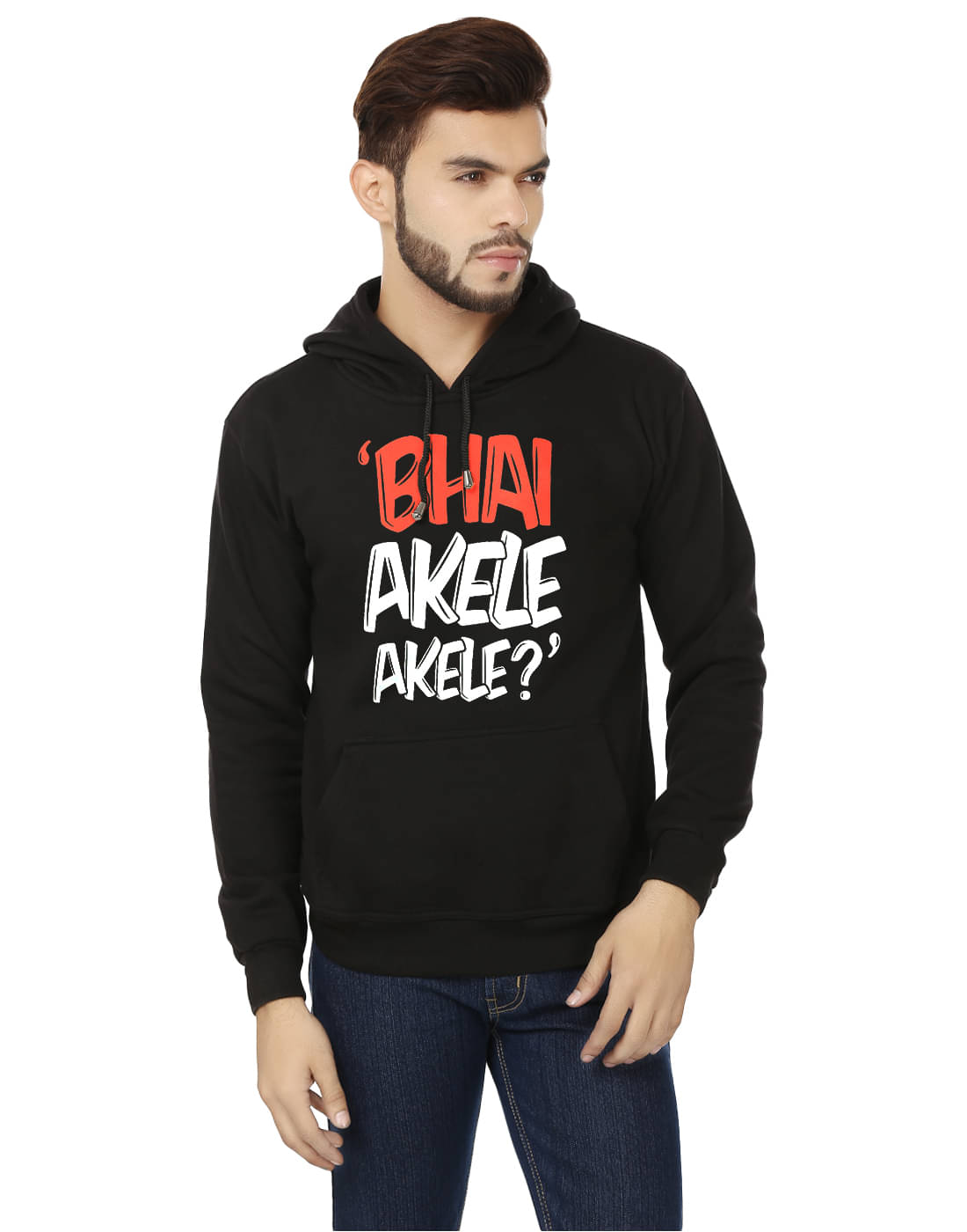     			Weardo Fleece Hooded Men's Sweatshirt - Black ( Pack of 1 )