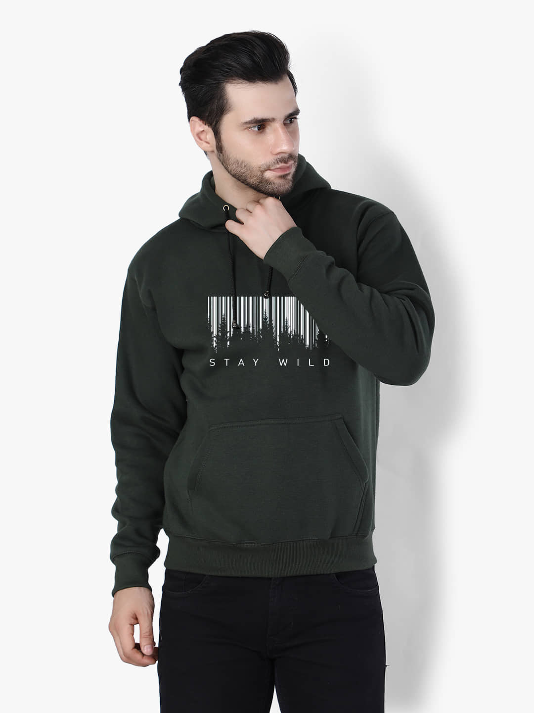 Weardo Fleece Hooded Men's Sweatshirt - Green ( Pack of 1 )