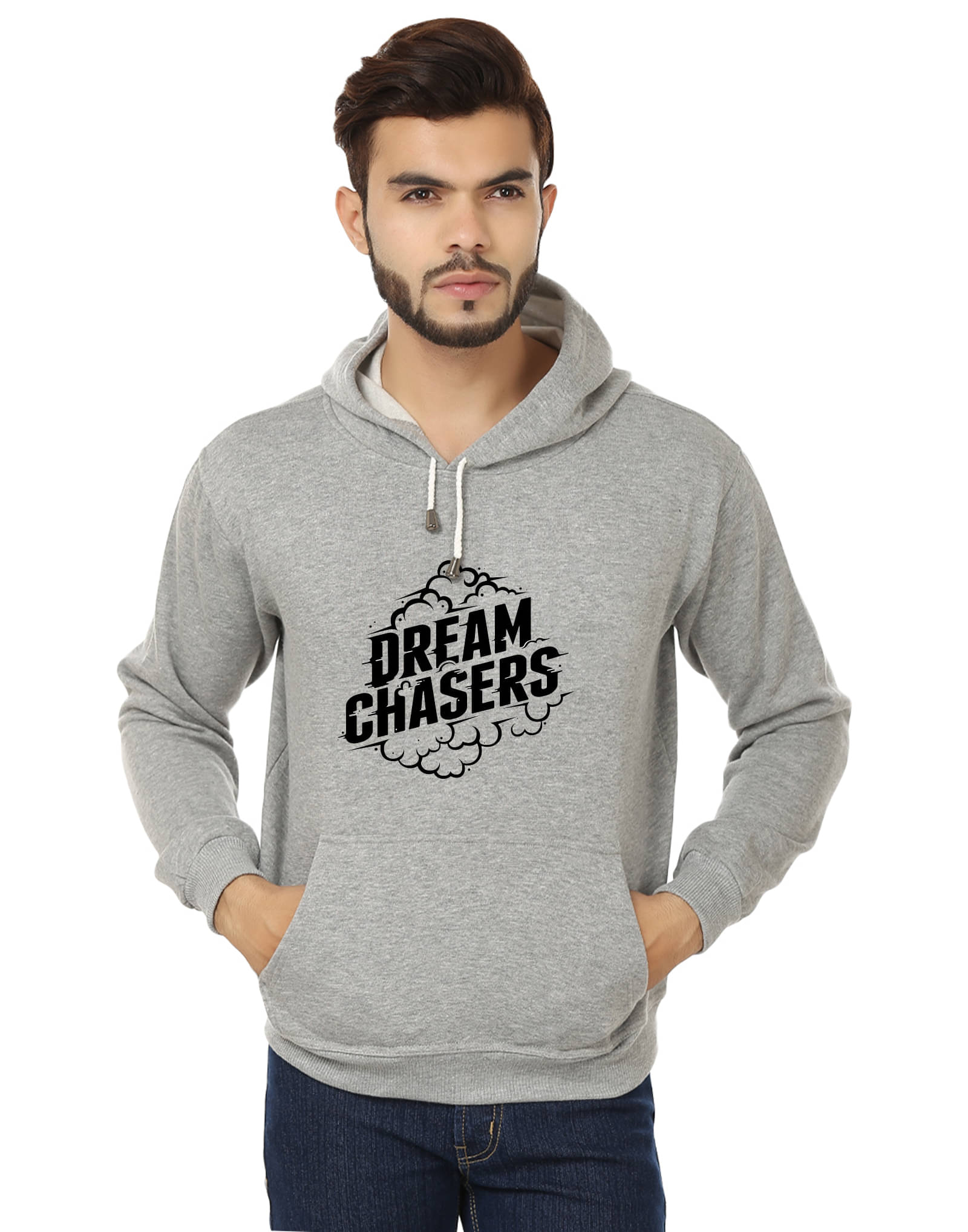 Weardo Fleece Hooded Men's Sweatshirt - Grey ( Pack of 1 )     			Weardo Fleece Hooded Men's Sweatshirt - Grey ( Pack of 1 )