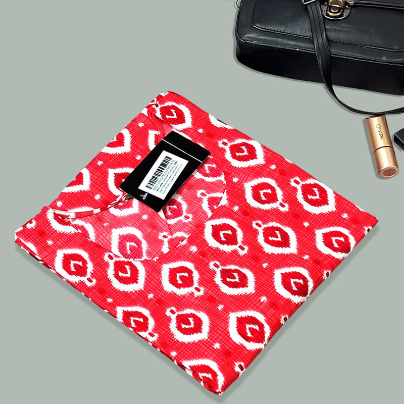 Ethnic Basket Pack of 1 Crepe Printed A-line Women's Kurti - ( Fluorescent Pink )     			Ethnic Basket Pack of 1 Crepe Printed A-line Women's Kurti - ( Fluorescent Pink )