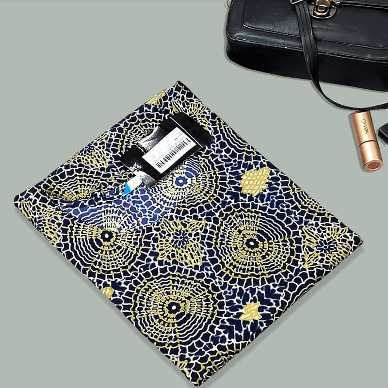 Ethnic Basket Pack of 1 Crepe Printed A-line Women's Kurti - ( Blue & Yellow ) Ethnic Basket Pack of 1 Crepe Printed A-line Women's Kurti - ( Blue & Yellow )