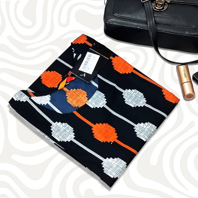 Ethnic Basket Pack of 1 Crepe Printed A-line Women's Kurti - ( Black )     			Ethnic Basket Pack of 1 Crepe Printed A-line Women's Kurti - ( Black )