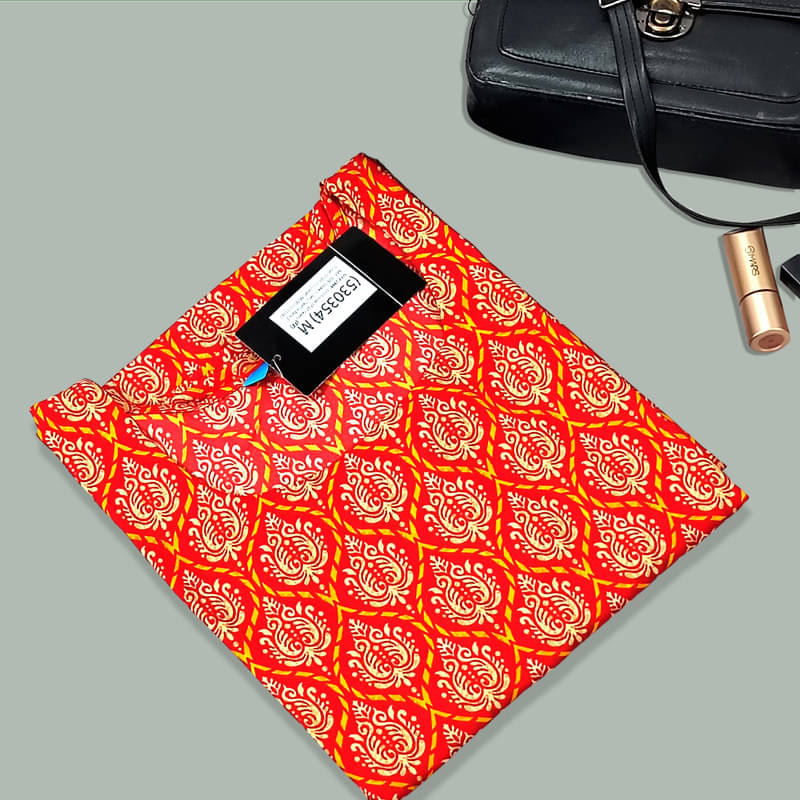 Ethnic Basket Pack of 1 Crepe Printed A-line Women's Kurti - ( Fluorescent Orange ) Ethnic Basket Pack of 1 Crepe Printed A-line Women's Kurti - ( Fluorescent Orange )