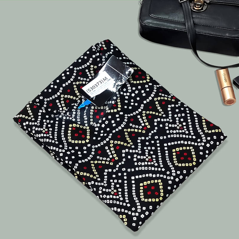 Ethnic Basket Pack of 1 Crepe Printed A-line Women's Kurti - ( Black ) Ethnic Basket Pack of 1 Crepe Printed A-line Women's Kurti - ( Black )
