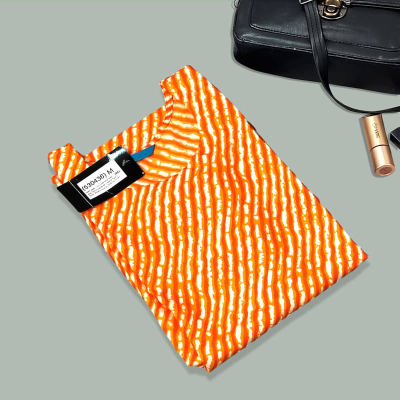 Ethnic Basket Pack of 1 Crepe Printed A-line Women's Kurti - ( Orange ) Ethnic Basket Pack of 1 Crepe Printed A-line Women's Kurti - ( Orange )
