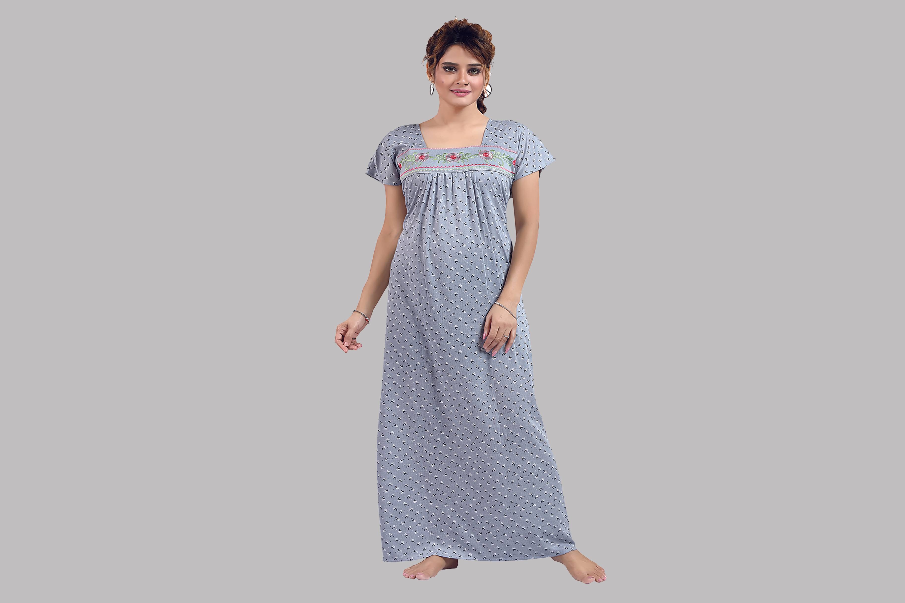     			Gutthi Grey Hosiery Women's Nightwear Nighty & Night Gowns ( Pack of 1 )