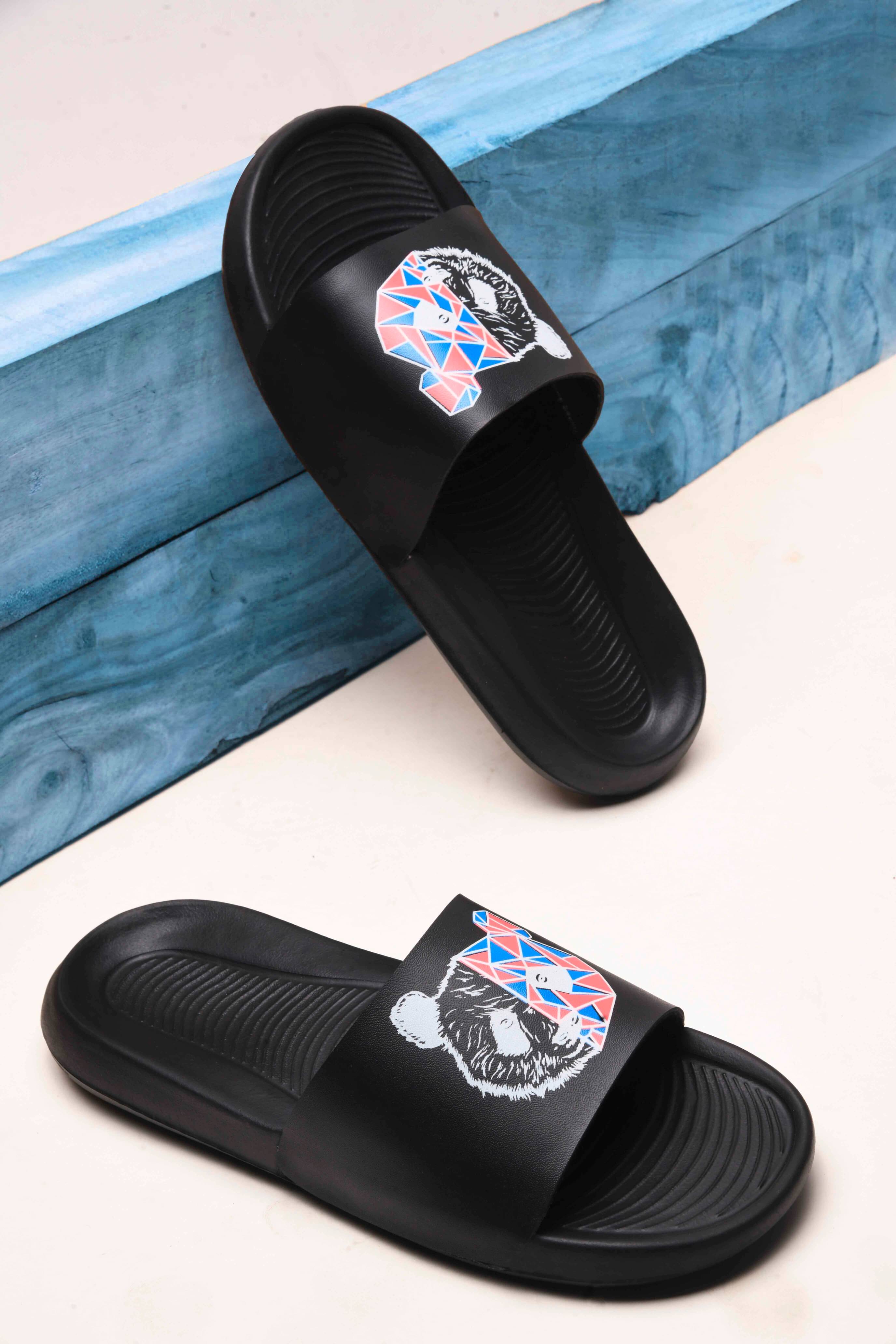     			PERY PAO Black Men's Slide Flip Flop