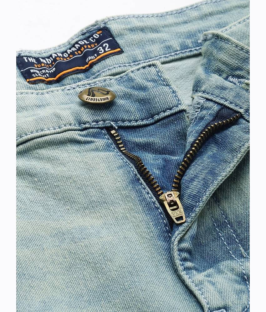 The Indian Garage Co Men Blue Slim Fit Highly Distressed Heavy Fade Stretchable Jeans