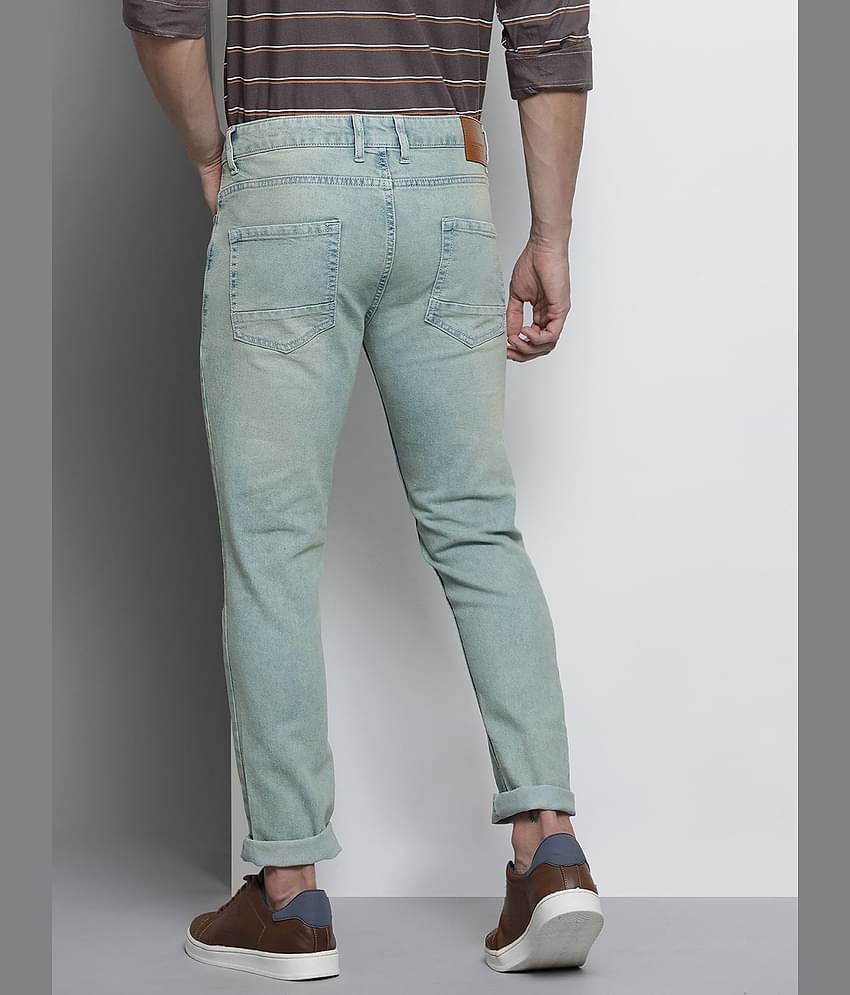 The Indian Garage Co Men Blue Slim Fit Highly Distressed Heavy Fade Stretchable Jeans