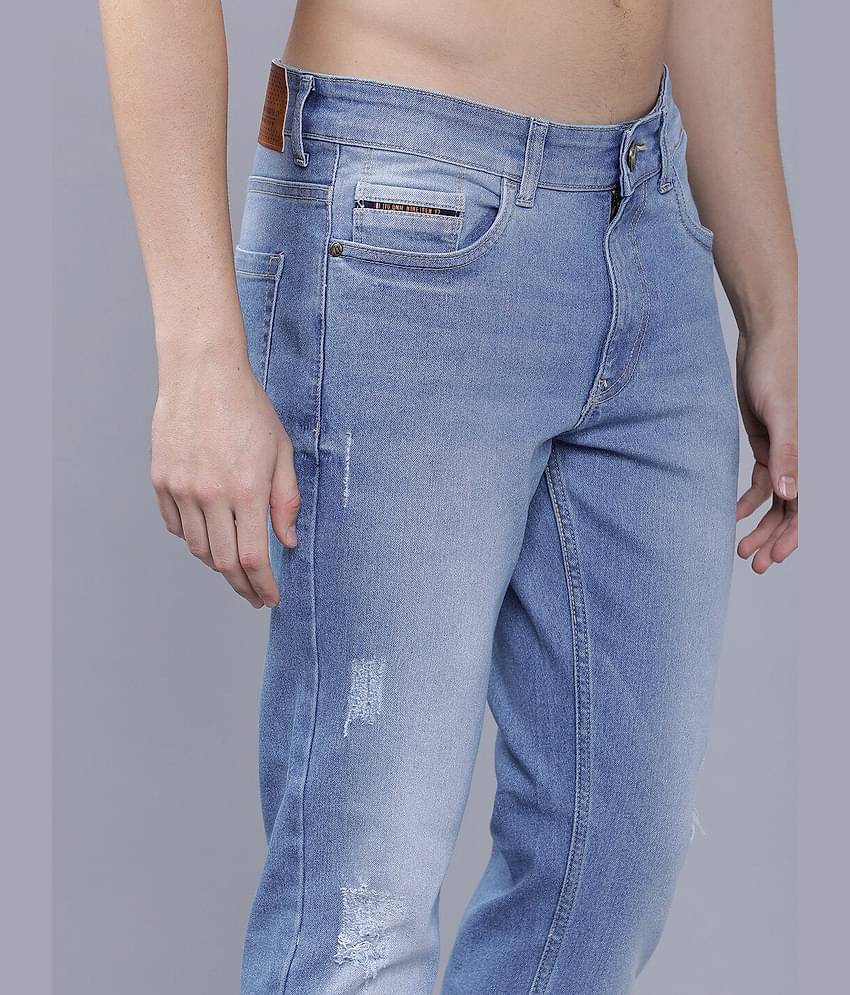 The Indian Garage Co Men Blue Slim Fit Mid-Rise Mildly Distressed Jeans