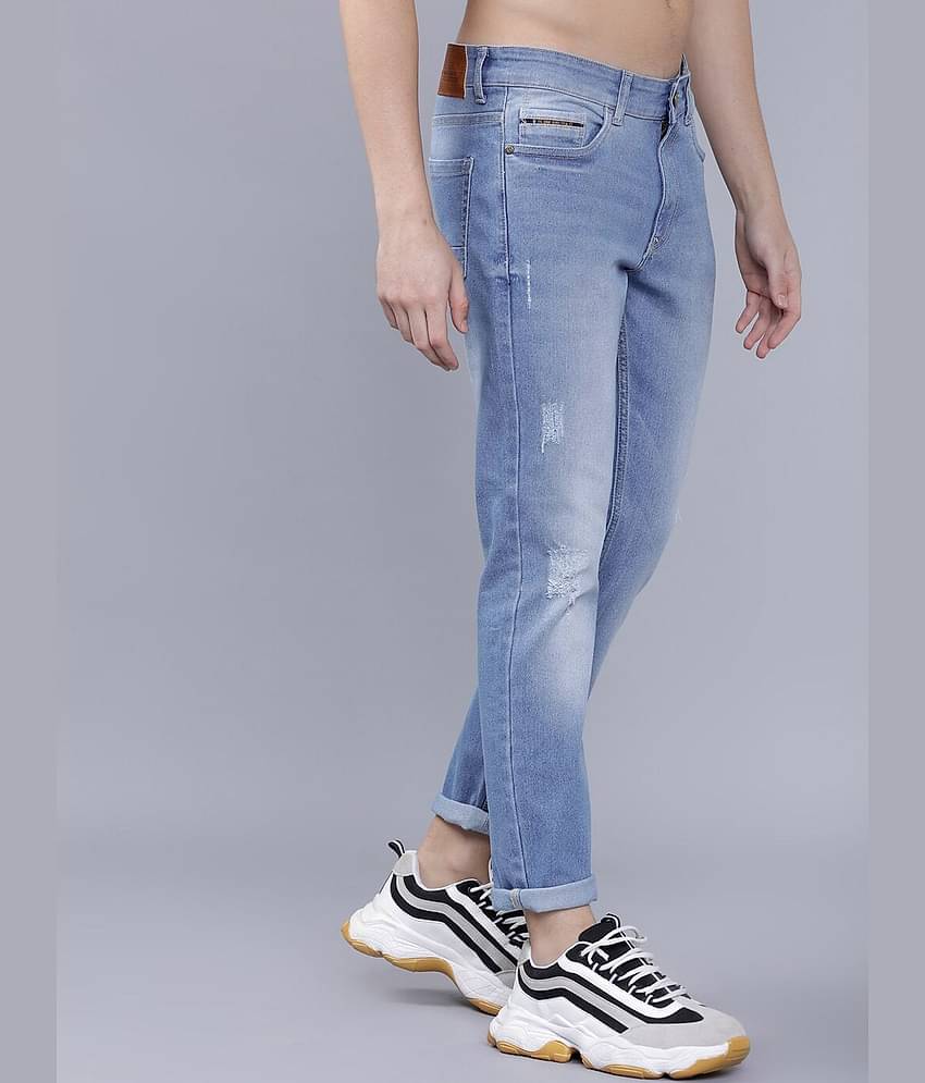 The Indian Garage Co Men Blue Slim Fit Mid-Rise Mildly Distressed Jeans