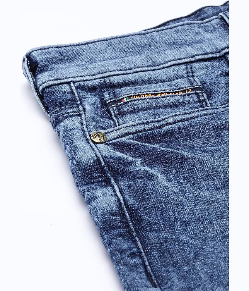 The Indian Garage Co. Slim Fit Cuffed Hem Men's Jeans - Blue ( Pack of 1 )