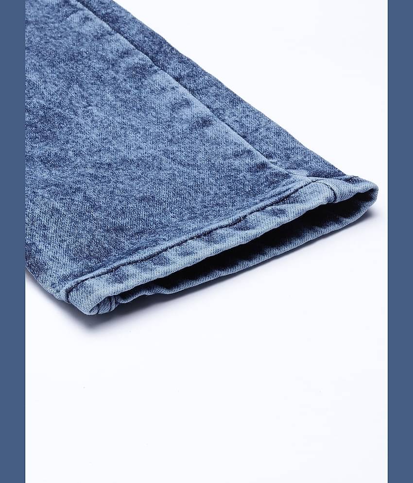 The Indian Garage Co. Slim Fit Cuffed Hem Men's Jeans - Blue ( Pack of 1 )