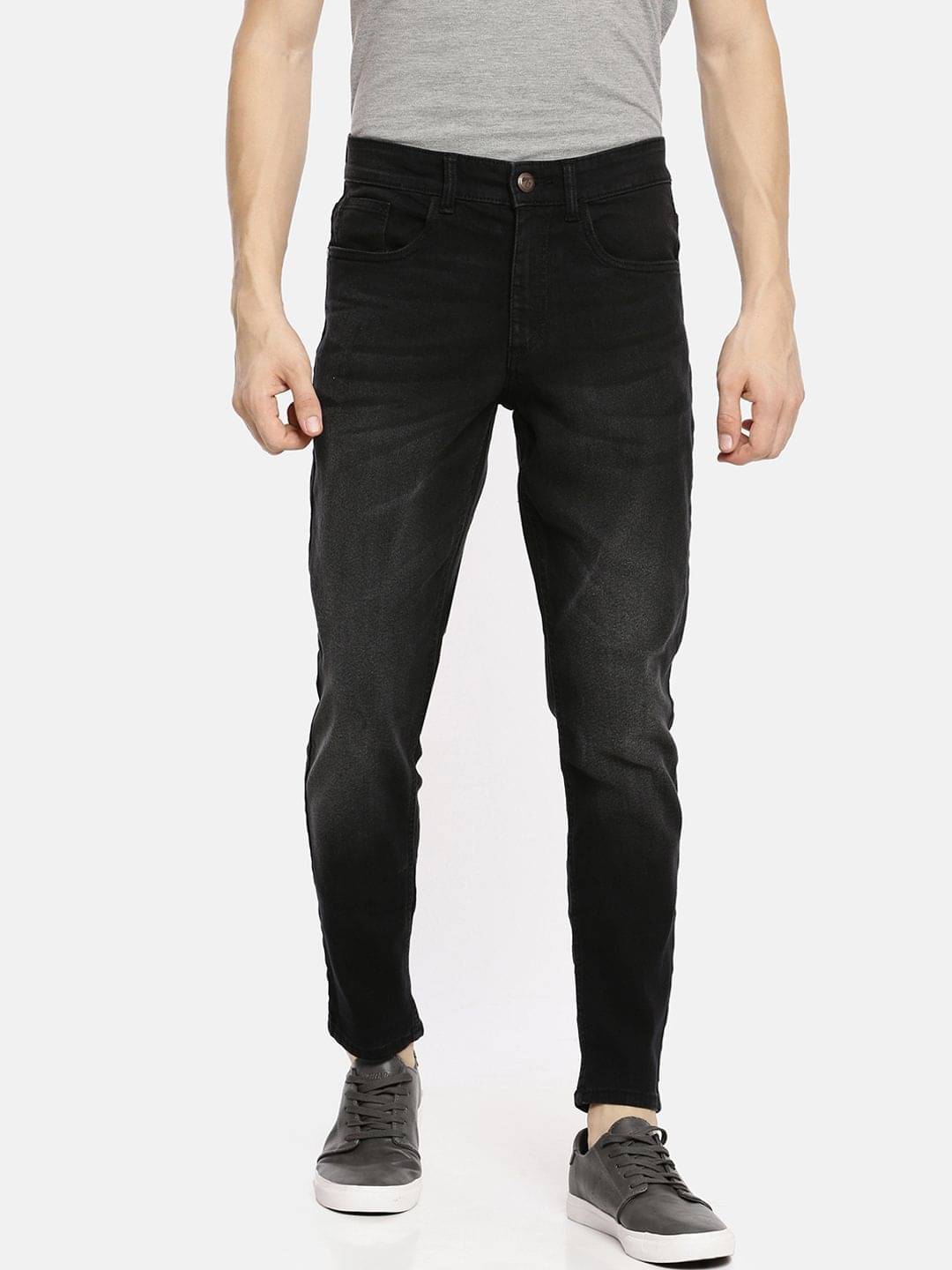 The Indian Garage Co Men Black Slim Fit Mid-Rise Clean Look Jeans The Indian Garage Co Men Black Slim Fit Mid-Rise Clean Look Jeans