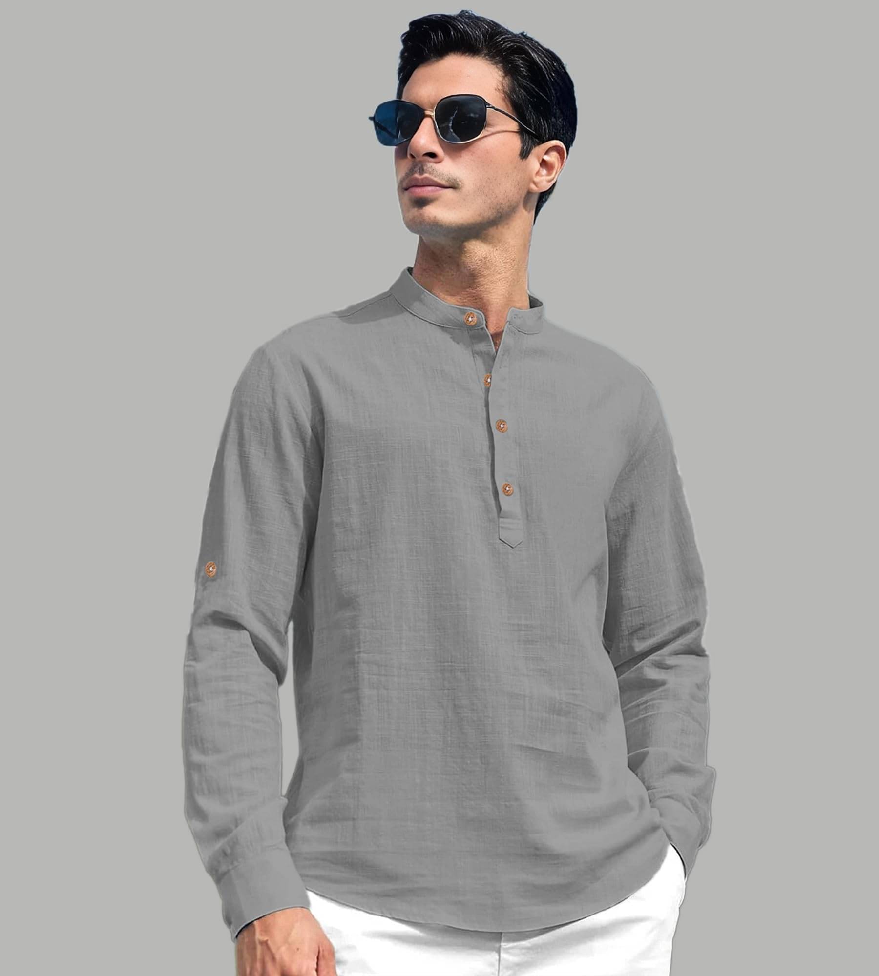 Vida Loca Grey Cotton Blend Men's Regular Kurta ( Pack of 1 ) Vida Loca Grey Cotton Blend Men's Regular Kurta ( Pack of 1 )