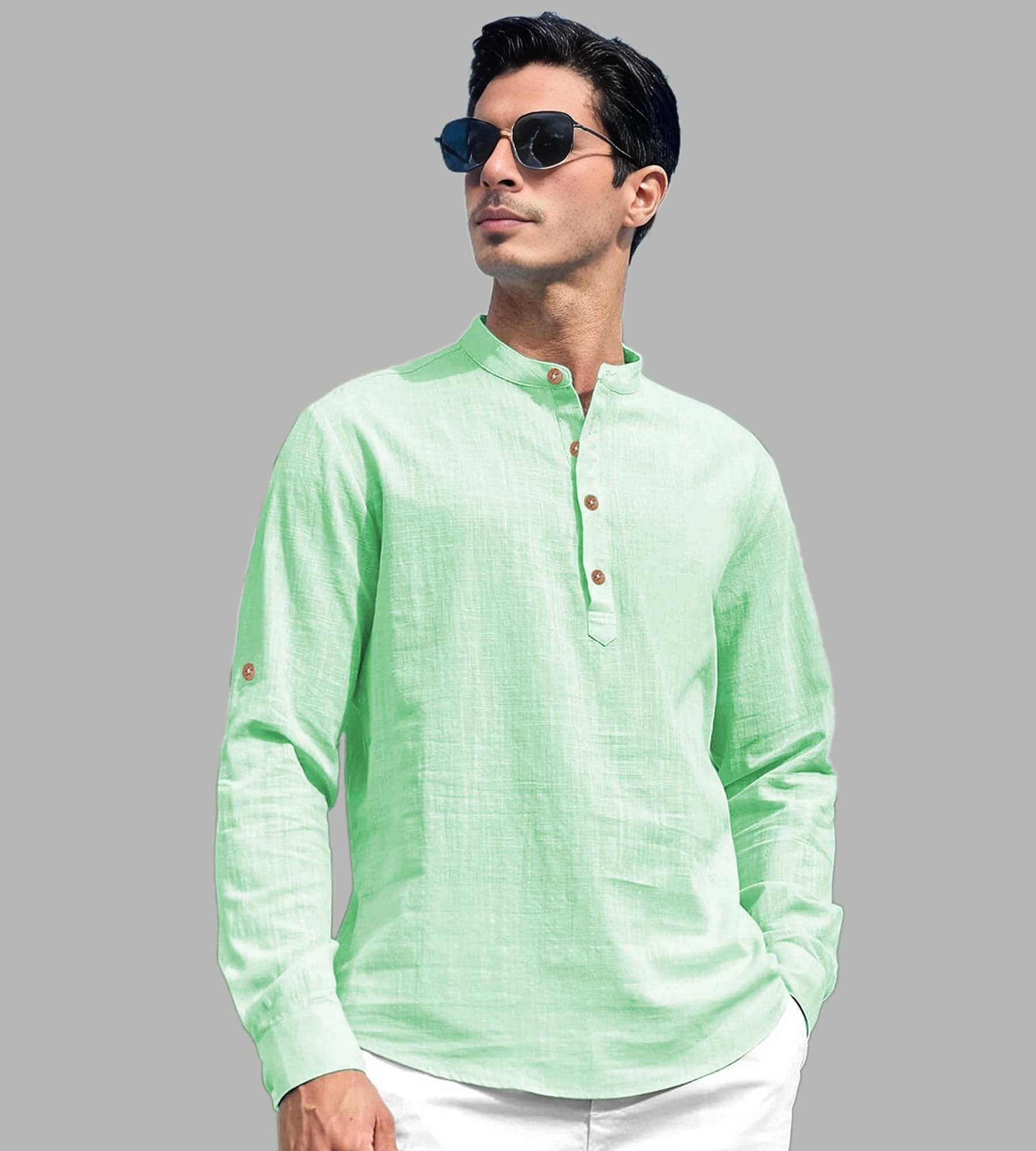 Vida Loca Light Blue Cotton Blend Men's Regular Kurta ( Pack of 1 ) Vida Loca Light Blue Cotton Blend Men's Regular Kurta ( Pack of 1 )