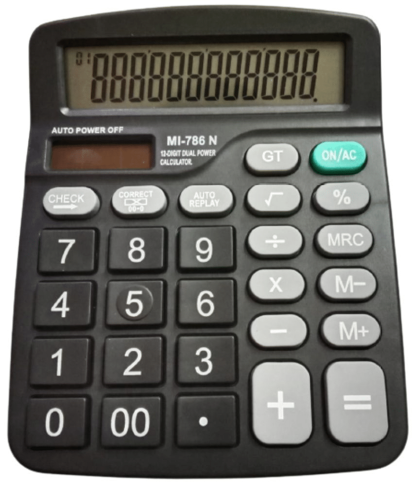     			2371F2- 1PC 786 (12 DIGIT)  CALCULATOR 120 Steps Check & Correct 12 Digit Premium Desktop Calculator( PACK OF 1)