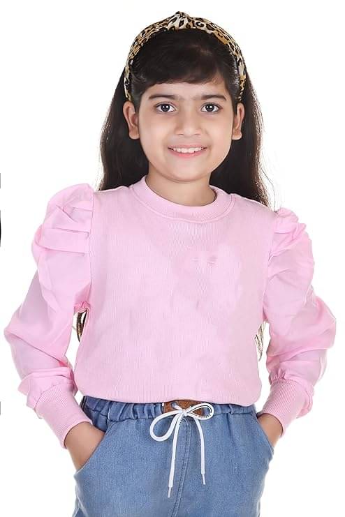     			Aura Glam Pack of 1 Girls Cotton Blend Top ( PeachPuff )