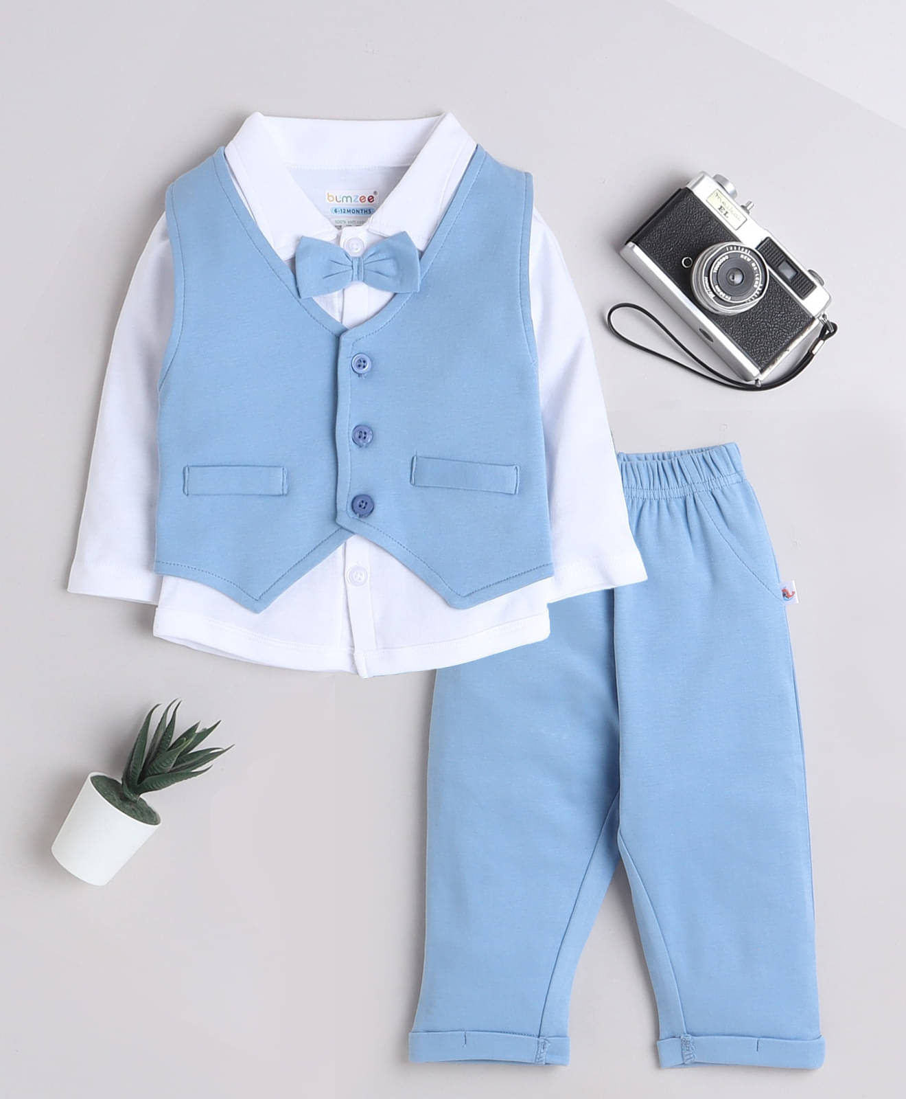    			BUMZEE Pack of 1 Baby Boys Cotton Shirt & Trouser ( Blue )