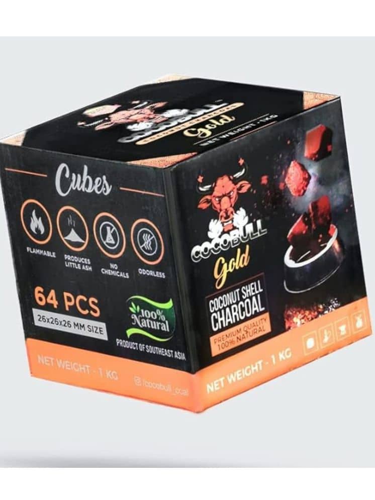 COCOBULL | 26MM - 1 KG - 64 Pieces | Coconut Hookah Coals | Coconut Shell Charcoal