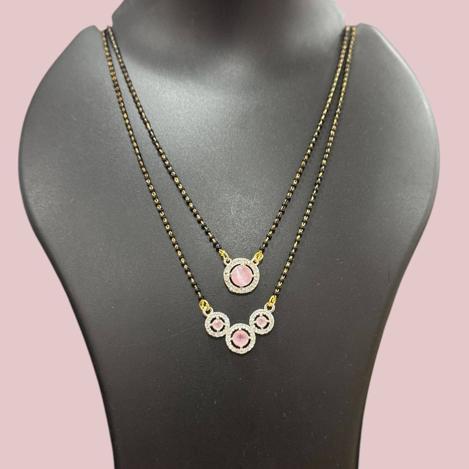 Charms Pink Mangalsutra Set ( Pack of 3 ) Charms Pink Mangalsutra Set ( Pack of 3 )