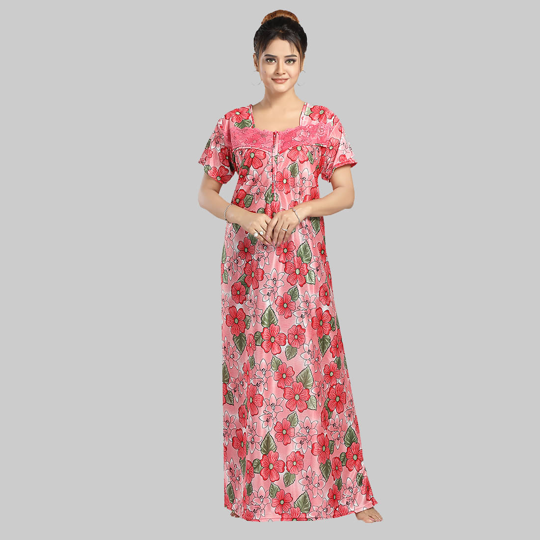     			Gutthi Multicolor Hosiery Women's Nightwear Nighty & Night Gowns ( Pack of 1 )