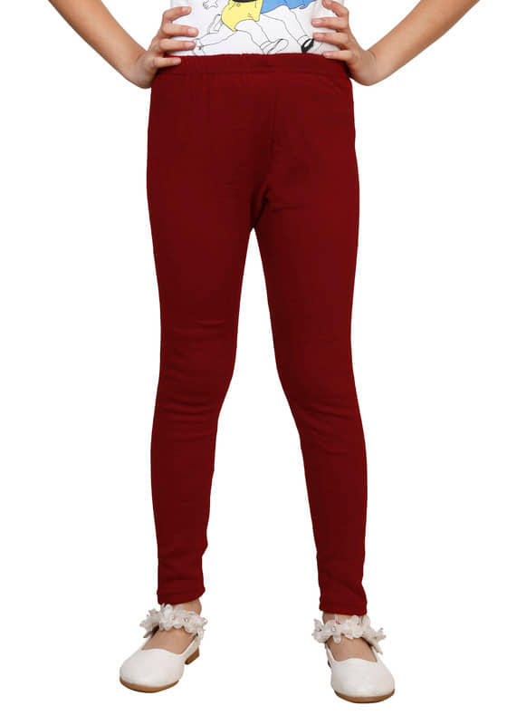 IndiWeaves Pack of 1 Girls Woollen Leggings ( Maroon )