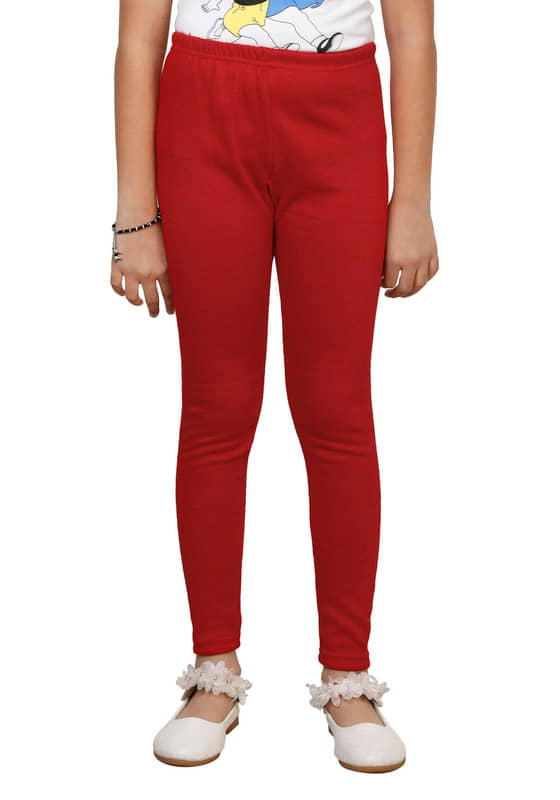 IndiWeaves Pack of 1 Girls Woollen Leggings ( Red )