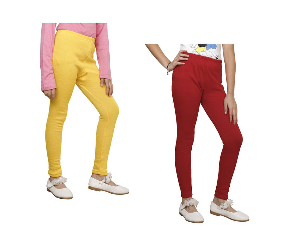     			IndiWeaves Pack of 2 Girls Woollen Leggings ( Multicolor )