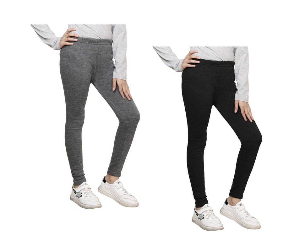     			IndiWeaves Pack of 2 Girls Woollen Leggings ( Multicolor )