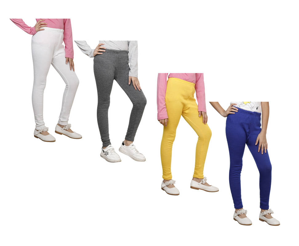     			IndiWeaves Pack of 4 Girls Woollen Leggings ( Multicolor )