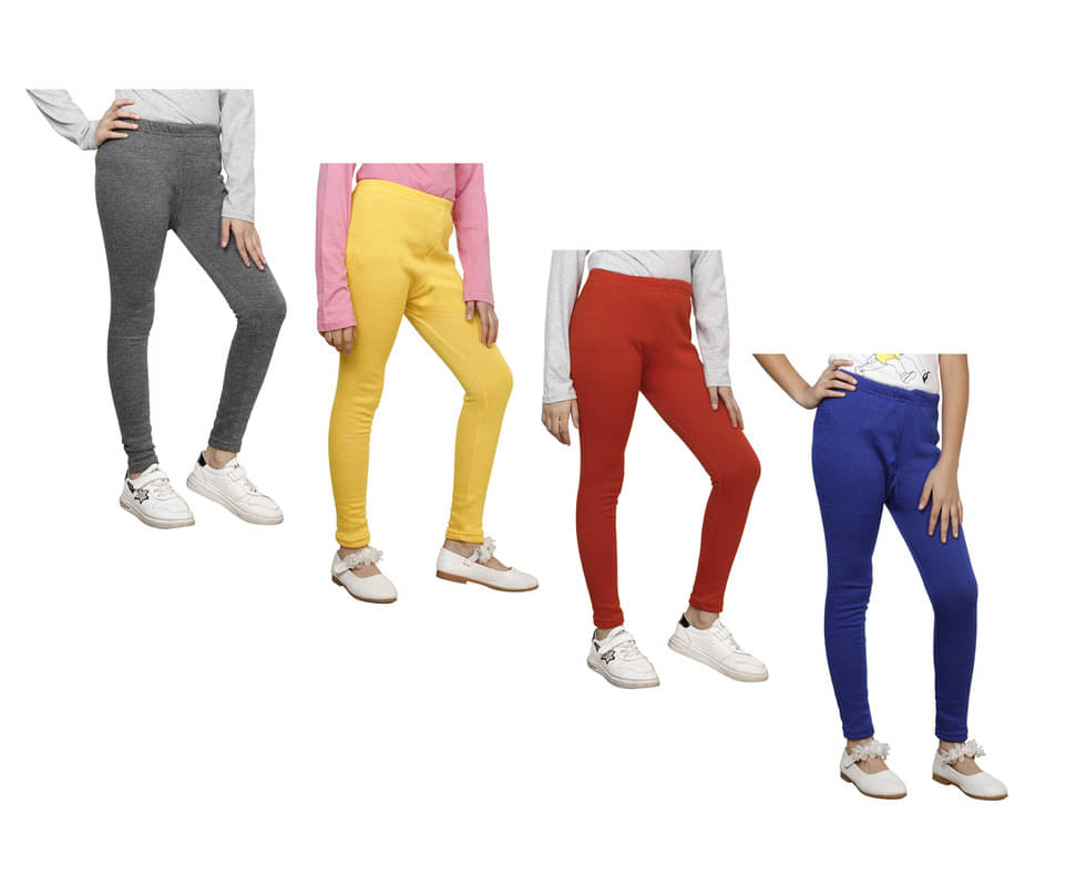    			IndiWeaves Pack of 4 Girls Woollen Leggings ( Multicolor )