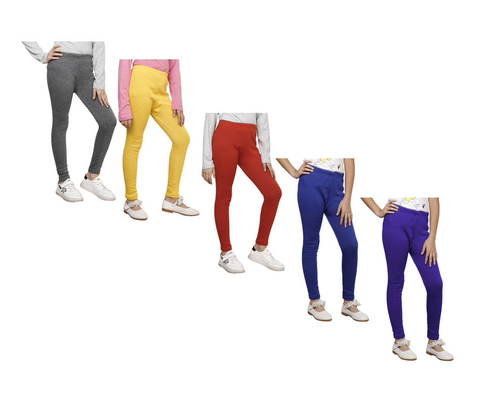     			IndiWeaves Pack of 5 Girls Woollen Leggings ( Multicolor )