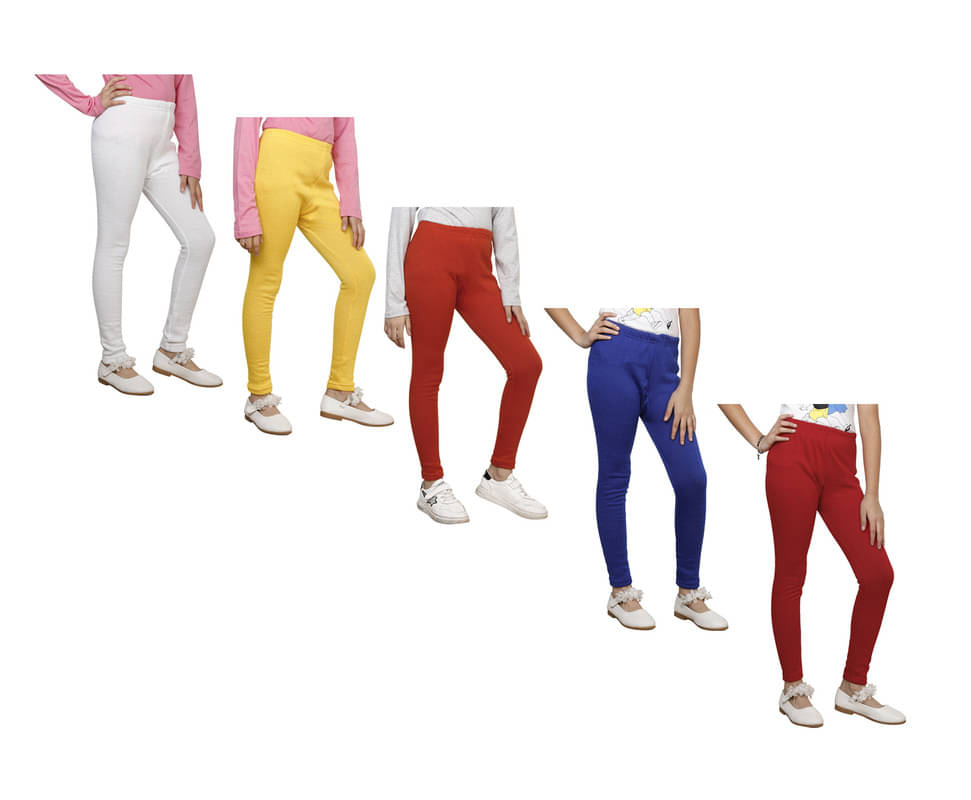     			IndiWeaves Pack of 5 Girls Woollen Leggings ( Multicolor )