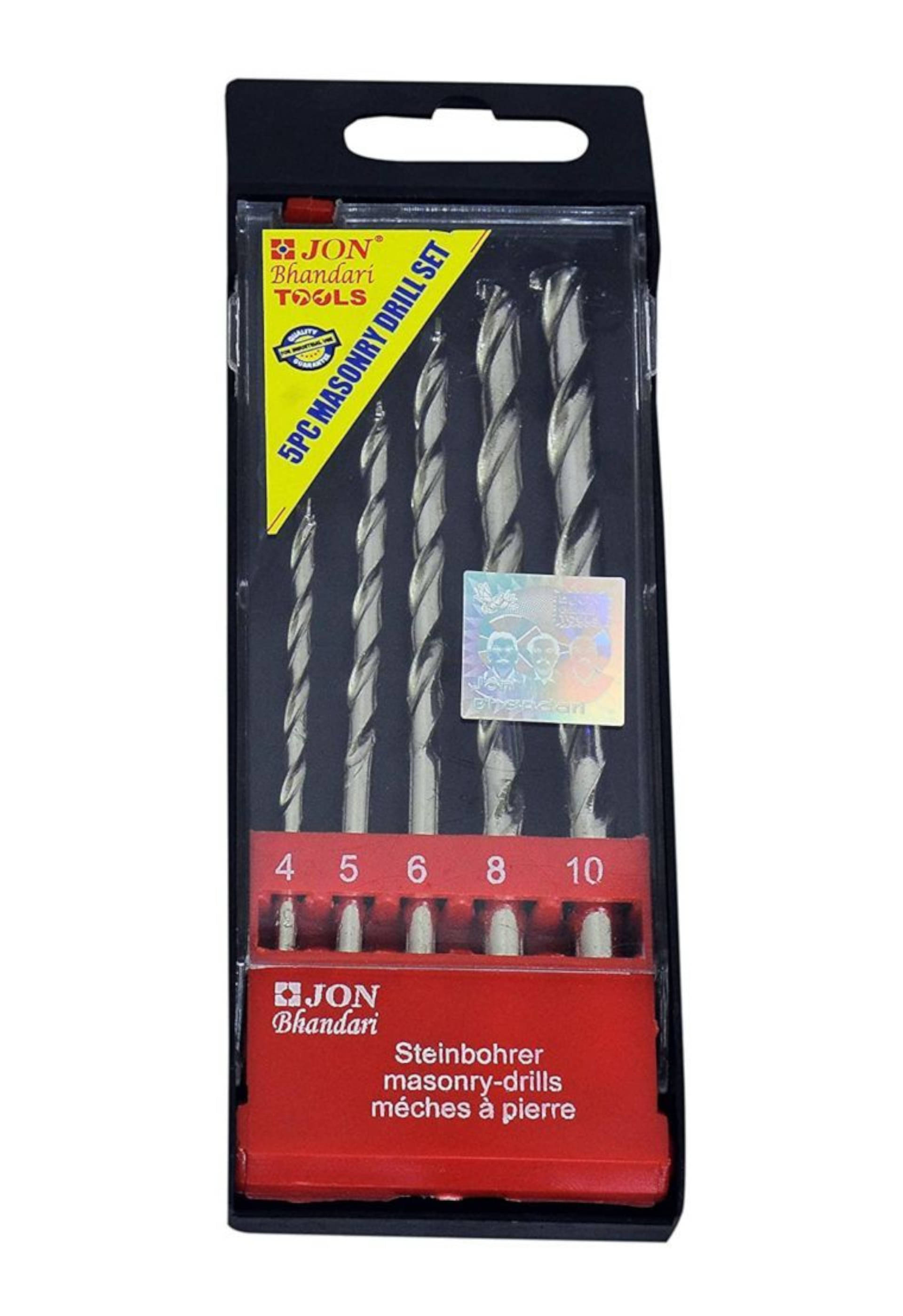 JON BHANDARI 5 pc MASONRY drill bits set JON BHANDARI 5 pc MASONRY drill bits set