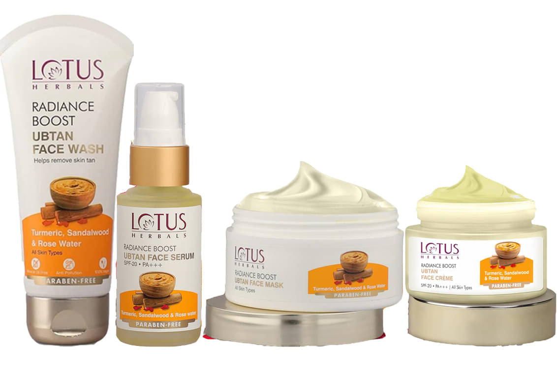 Lotus Herbals Radiance Boost Ubtan Face Cream 50g , Face Serum 30ml ,Facewash 100g ,Face Mask 100G Lotus Herbals Radiance Boost Ubtan Face Cream 50g , Face Serum 30ml ,Facewash 100g ,Face Mask 100G