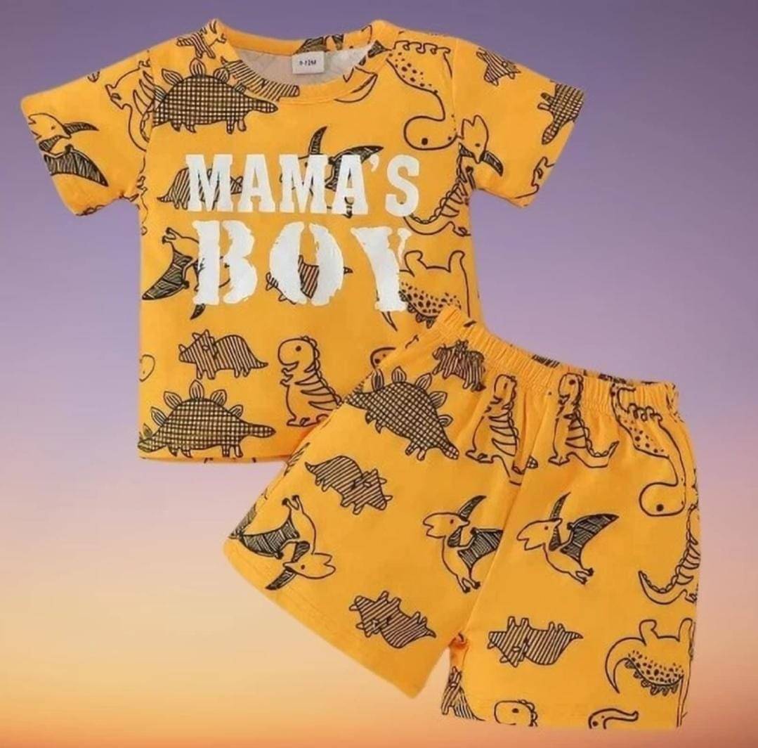     			MUSNAH GARMENTS Pack of 1 Baby Boys Cotton T-Shirt & Shorts Set ( Yellow )