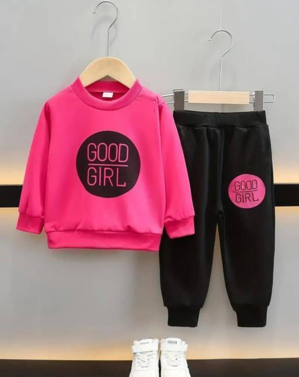 MUSNAH GARMENTS Pack of 1 Baby Girls Cotton Top With Pants ( Hot Pink )