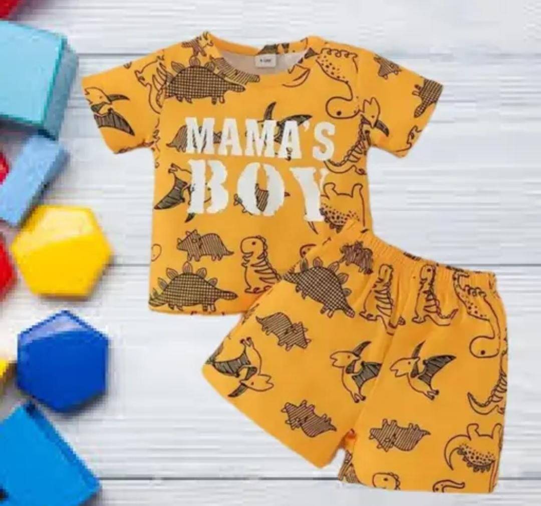 MUSNAH GARMENTS Pack of 1 Baby Boys Cotton T-Shirt & Shorts Set ( Yellow ) MUSNAH GARMENTS Pack of 1 Baby Boys Cotton T-Shirt & Shorts Set ( Yellow )