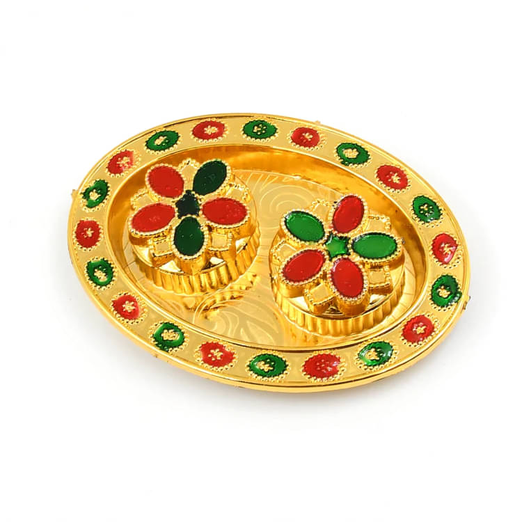     			Oval Shape haldi kumkum dish