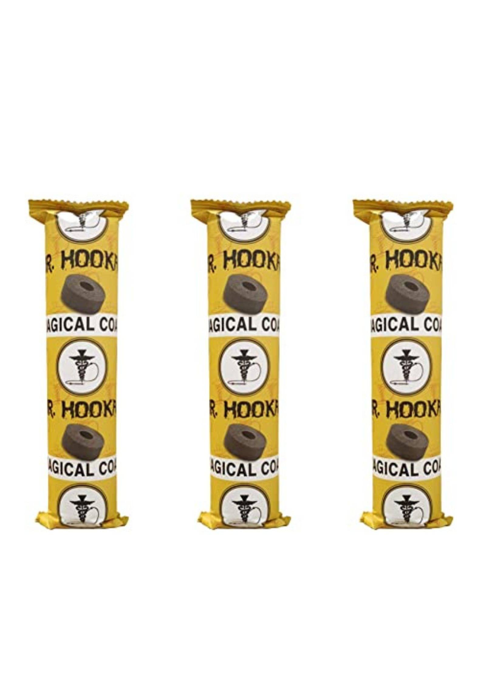 PUFF SMART Mr Hookah Coconut Charcoal Magic Coal for Hookah Shisha Pack of 3 Rolls (Grey, Yellow, 30 Pcs Disk)     			PUFF SMART Mr Hookah Coconut Charcoal Magic Coal for Hookah Shisha Pack of 3 Rolls (Grey, Yellow, 30 Pcs Disk)