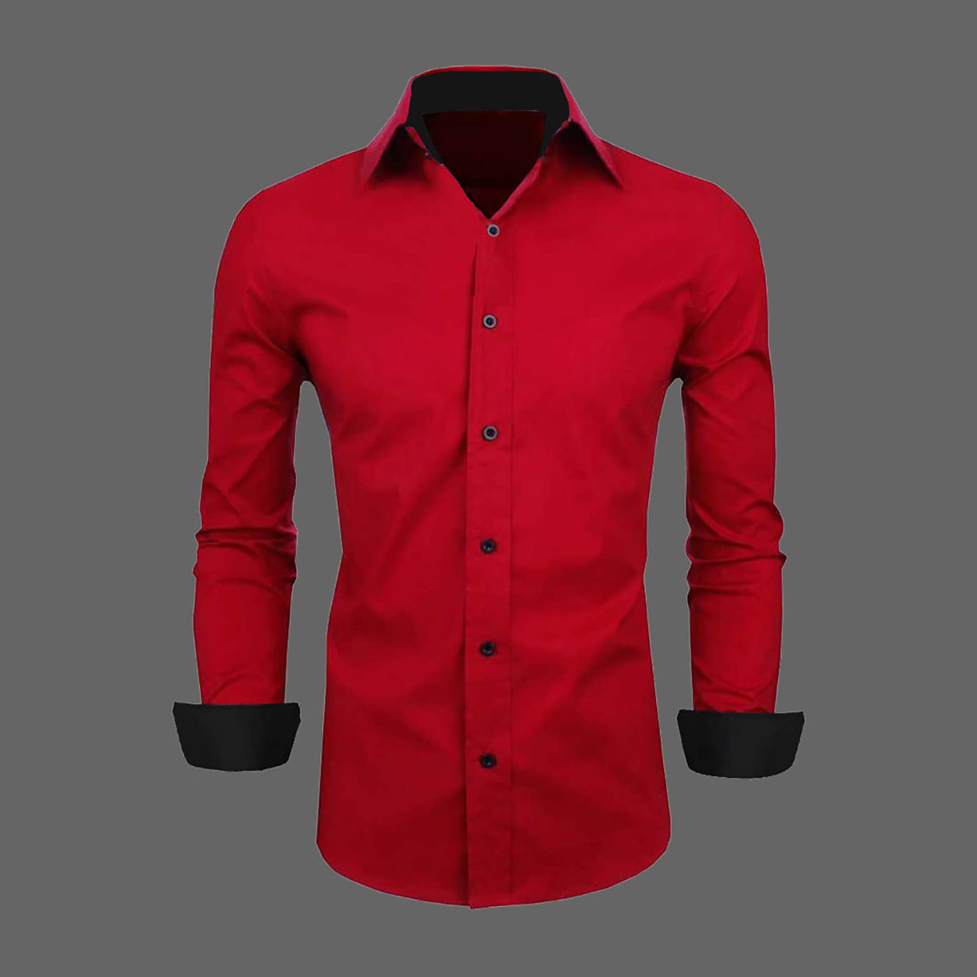 Qlonz store Cotton Blend Regular Fit Solids Full Sleeves Men's Casual Shirt - Black ( Pack of 1 )